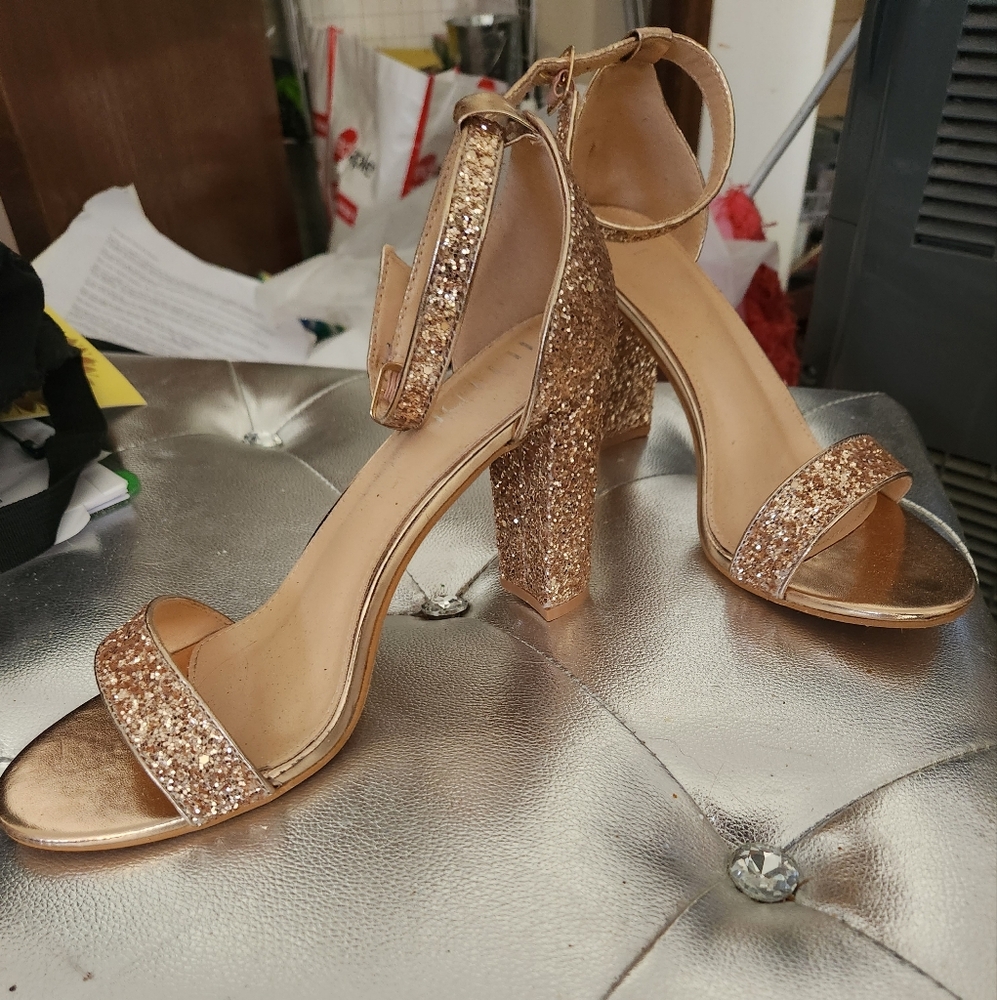 Heels - rose gold glitter